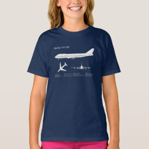 Airliner 747 - Vliegtuigblauwdruktekening ABD T-shirt