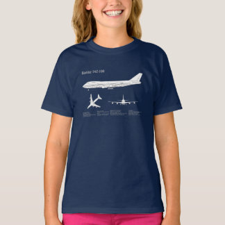 Airliner 747 - Vliegtuigblauwdruktekening ABD T-shirt
