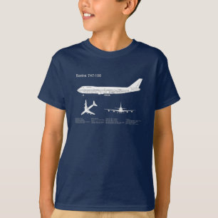 Airliner 747 - Vliegtuigblauwdruktekening ABD T-shirt