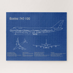 Airliner 747 - Vliegtuigblauwdruktekeningen AD Legpuzzel