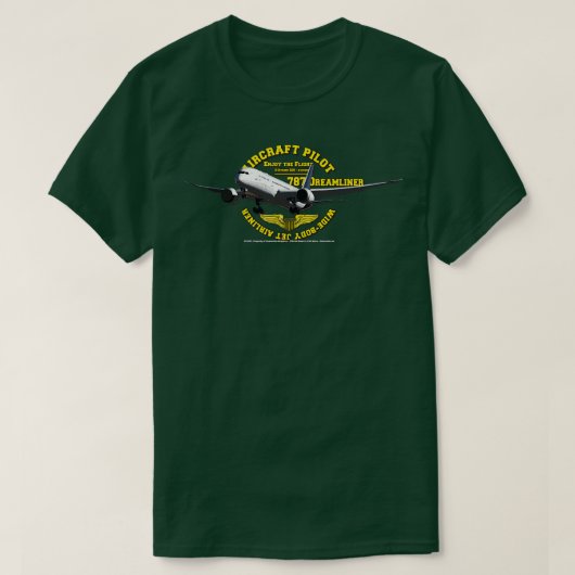 Airliner 787 Dreamliner Piloot T-shirt (Design voorkant)