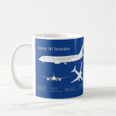 Airliner 787 - Vliegtuigblauwdruk Tekenplan ABD Koffiemok (Links)