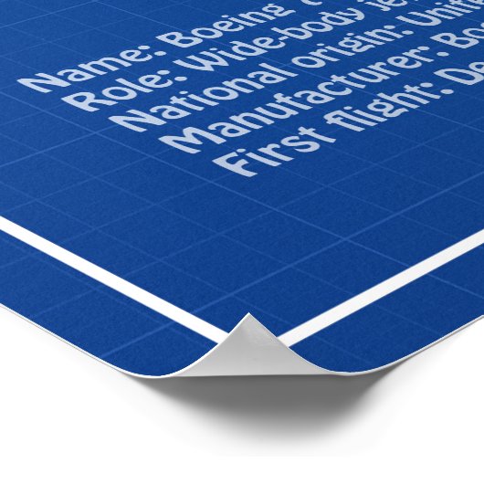 Airliner 787 - Vliegtuigblauwdruk Tekenplan ABD Poster (Hoek)
