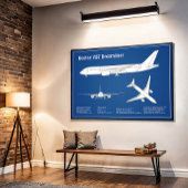 Airliner 787 - Vliegtuigblauwdruk Tekenplan ABD Poster