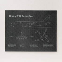 Airliner 787 - Vliegtuigblauwdruk Tekenplannen PD Legpuzzel