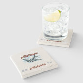 Airliner Sigarendoos Etiket Retro Stenen Onderzetter (Zijkant)