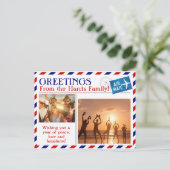 Airmail - Aangepast Briefkaart voor foto's bij int (Staand voorkant)