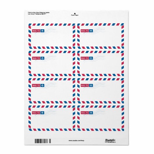 Airmail Address Mailing | POST AAN: Etiket (Full Sheet)