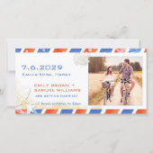 Airmail Beach Wedding Save the Date Photo Card (Voorkant)