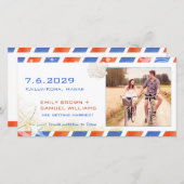 Airmail Beach Wedding Save the Date Photo Card (Voorkant / Achterkant)