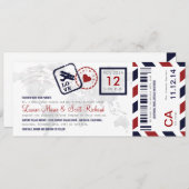 Airmail Boarding Pass Ticket Weddenschap Kaart (Voorkant / Achterkant)