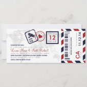 Airmail Boarding Pass Ticket Weddenschap Kaart (Voorkant)