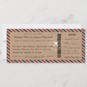 Airmail Boarding Pass Wedding Invitation and RSVP Kaart (Voorkant)
