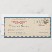 Airmail Boarding Pass Weduwen Uitnodiging (Voorkant)