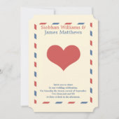 Airmail Border Love Heart Wedding Kaart (Voorkant)