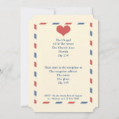 Airmail Border Love Heart Wedding Kaart (Achterkant)