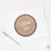 Airmail bruiloft gunst sticker Dank u, kraft (Envelop)
