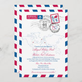 Airmail bruiloft New York, Schotland en Griekenlan Kaart (Voorkant / Achterkant)