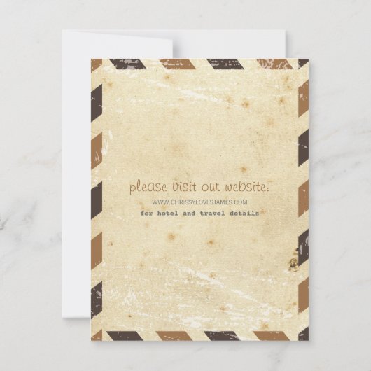 Airmail Card Sla de datum op Save The Date (Achterkant)