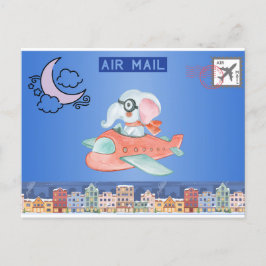 Airmail Elephant Briefkaart