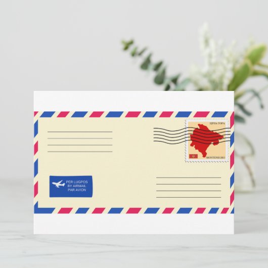 Airmail Envelope-uitnodigingen Kaart (Staand voorkant)