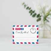 Airmail Escort Seating Kaart Wedding Plaatskaartje (Staand voorkant)