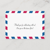 Airmail Escort Seating Kaart Wedding Plaatskaartje (Achterkant)