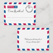 Airmail Escort Seating Kaart Wedding Plaatskaartje (Voorkant / Achterkant)