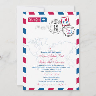 Airmail Germany Wedding Kaart