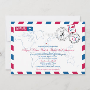 Airmail Germany Wedding Kaart