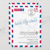 Airmail Heart Italy en Austraila Save the Date (Voorkant / Achterkant)