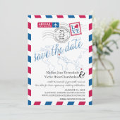 Airmail Heart UK en Austraila Save the Date (Staand voorkant)