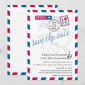 Airmail Heart UK en Austraila Save the Date (Voorkant / Achterkant)