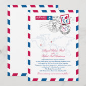 Airmail Heart UK en Missouri Verenigde Staten Trou Kaart (Voorkant / Achterkant)