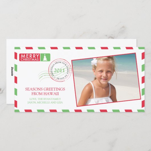 Airmail Holiday Greeting Kaart (Voorkant / Achterkant)