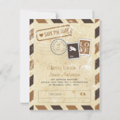  Airmail Invitation Card Save The Date (Voorkant)