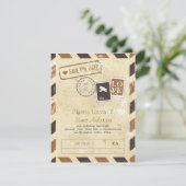 Airmail Invitation Card Save The Date (Staand voorkant)