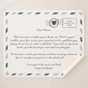 Airmail liefdesbrief aan mama sherpa deken