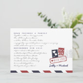 Airmail Love Letter Persoonlijke Notitie Uitnodigi Kaart (Staand voorkant)