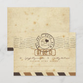 Airmail Love Letter Weddenrenkaart RSVP Kaartje (Voorkant / Achterkant)
