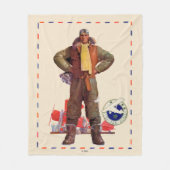Airmail Pilot Fleece Deken (Voorkant)