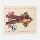 Airmail Pilot Fleece Deken (Voorkant (Horizontaal))