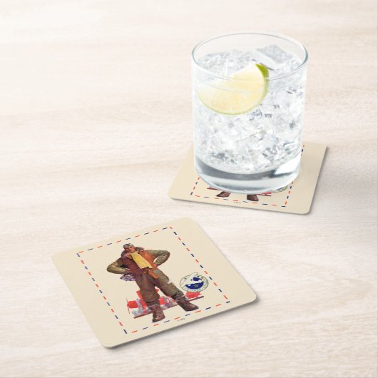 Airmail Pilot Kartonnen Onderzetters (Insitu)