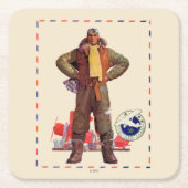 Airmail Pilot Kartonnen Onderzetters (Voorkant)