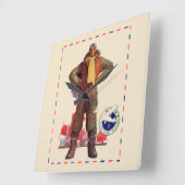 Airmail Pilot Vierkante Klok (Hoek)