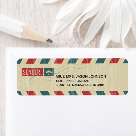  Airmail RETOURADRES Mailing Etiket (Insitu)