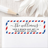Airmail Return Address Label Weduwen Familielabel (Insitu)