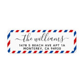 Airmail Return Address Label Weduwen Familielabel (Voorkant)