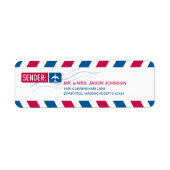 Airmail RETURN ADRES-mailadres Etiket (Voorkant)