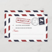 Airmail RSVP-kaart RSVP Kaartje (Voorkant / Achterkant)